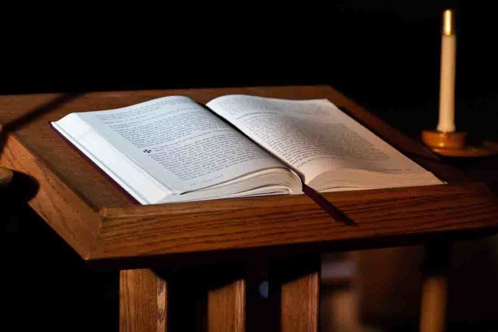 Bible on a lectern